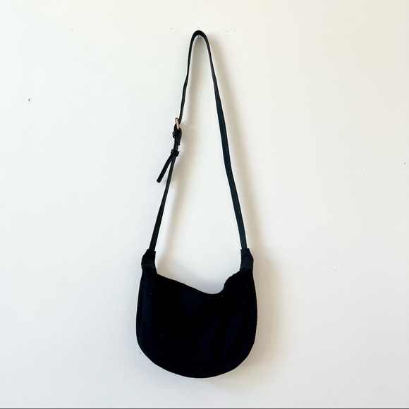 Custom Beaded First Nations Cross Body Black Leather and Felt Purse - Picture 2 of 11